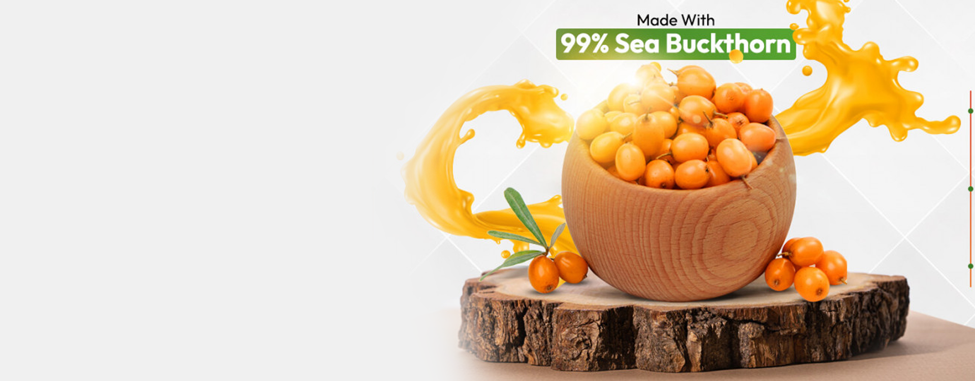 Himalayan sea buckthorn berries and juice — 99% pure superfruit rich in Omega-7, vitamins, and antioxidants.